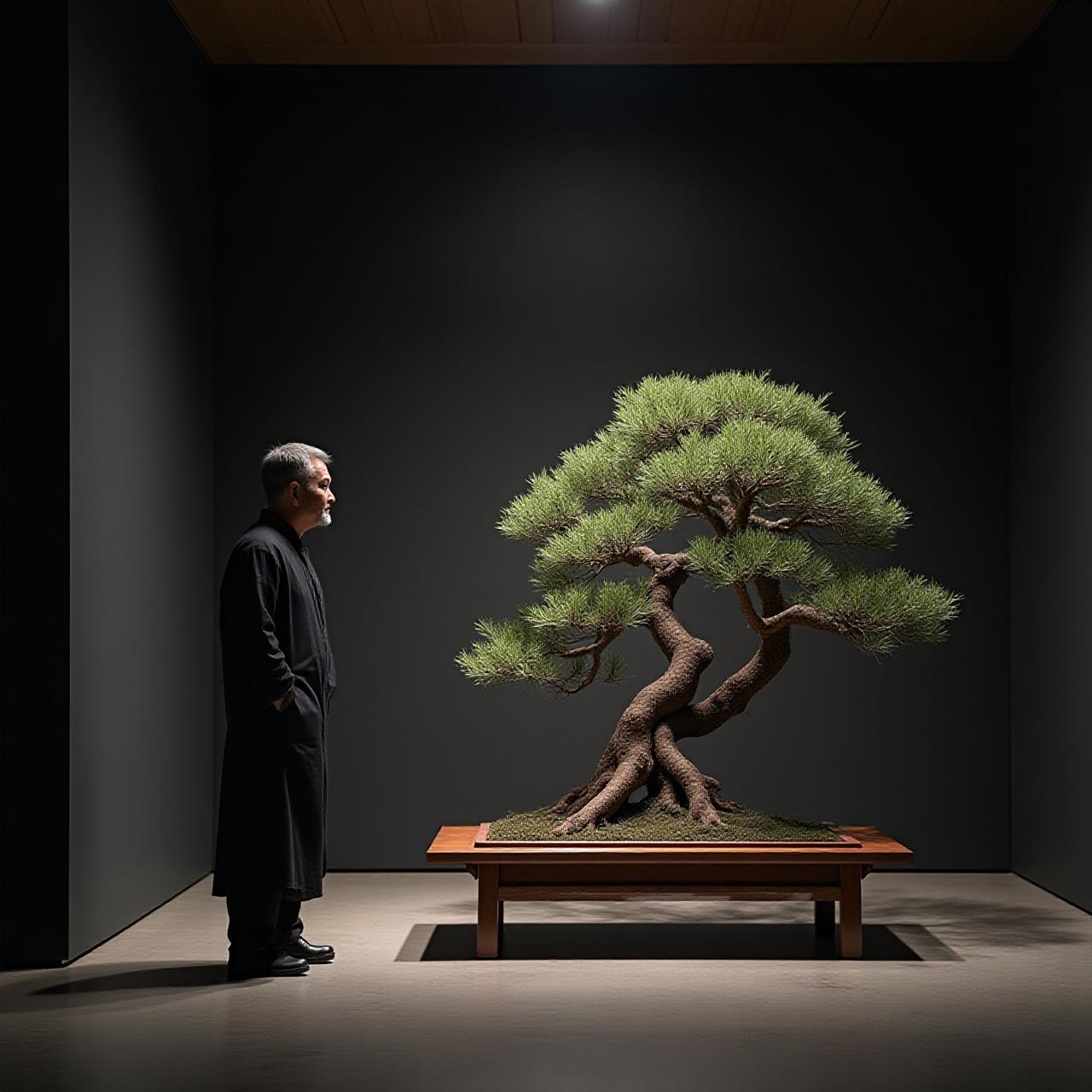 恵比寿の静謐なギャラリーで盆栽と向き合うXeasiatrangngan代表